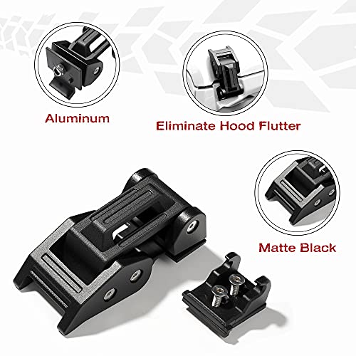 Seven Sparta Hood Latches Aluminum Hood Catch Compatible with Jeep Wrangler JK/JKU 2007-2017, JL/JLU 2018-2022 & Jeep Gladiator 2020-2022, 1 Pair (Base)
