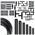 Multipurpose Vacuum Line Kit,6PCS 5Ft Vacuum Hose Automotive+64PCS Vacuum Line Connectors,Max 130PSI Silicone Hose for Variety Car Piping System Automotive Replacement Vacuum Hoses (70PCS)