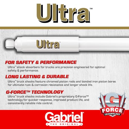 Gabriel G63386 Ultra Truck Front Shock Absorbers for Ford Bronco, E-250, E-350, F-100, F-150, F-250, F-350, F Series - Conventional Cab F-500, F-600, F-650, F-700, F-750 (1 Pack)