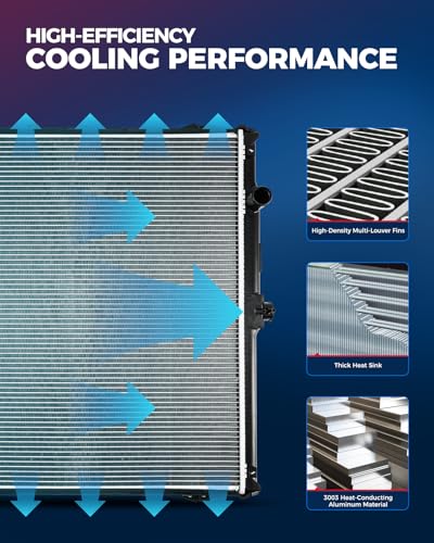 KAX CU2951 Engine Cooling Radiator, Compatible with 2007-2016 Patriot, 2007-2016 Compass, 2008-2014 Avenger, 2011-2014 200, 2007-2012 Caliber, 2007-2010 Sebring