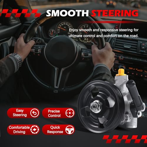 Autodevil 21-5196 Power Steering Pump Fit for 2008-2014 Impreza 2.5L, 2005-2009 Legacy 2.5L, 2005-2009 Outback 2.5L, Power Assist Pump Replace for 21-5196, 96-5196, 990-0766