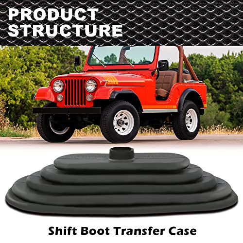 CROSSDESIGN Transfer Case Shift Boot Black Rubber