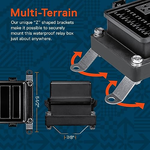 True Mods Waterproof 12V Fuse Relay Box Block Kit w/Pre-Wired Harness [12 & 16AWG] 6 Gang Bosch Style 5Pin 30A/40A Universal Relay & Fuse Panel for DC Auto Automotive Vehicle Car Marine Boat Jeep UTV