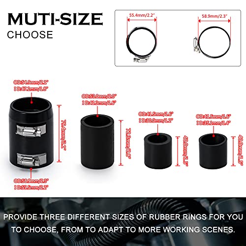 Hypertune Universal 48" Stainless Steel Radiator Flexible Coolant Water Hose Kit With 4pcs Clamp Black