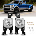 Nilight Fog Lights Assembly Compatible with 2008 2009 2010 FORD F-250 F-350 F-450 F-550 F250 F350 F450 F550 SUPER DUTY Clear Lens w/H10 12V 42W Bulbs