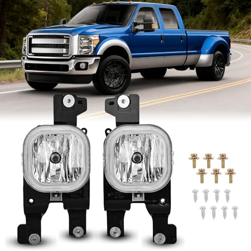 Nilight Fog Lights Assembly Compatible with 2008 2009 2010 FORD F-250 F-350 F-450 F-550 F250 F350 F450 F550 SUPER DUTY Clear Lens w/H10 12V 42W Bulbs