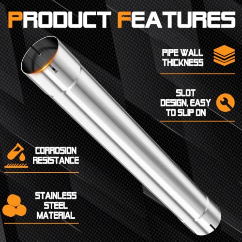A-KARCK 4'' Muffler Replacement Pipe, Straight Exhaust Pipe 4'' Stainless Steel 30" Long Mandrel Exhaust Tube