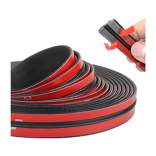 BESULEN 26 Ft Car Windshield Weather Stripping, T Shape 14mm+19mm As a Set, Adhesive Rubber Seal Strip, Auto Sunroof Sealing Gasket, Front Rear Windshield Trim Leak Sound Proofing Weatherstrip