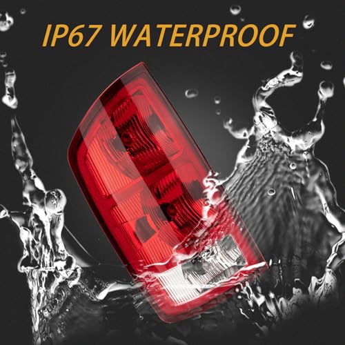 MiKaFex Tail Light Assembly Compatible with 2002-2006 Dodge Ram 1500 2003-2006 Dodge Ram 2500 3500 Pickup Driver and Passenger Side Taillights Rear Brake Lamps with Bulb Inside and Wiring Harness