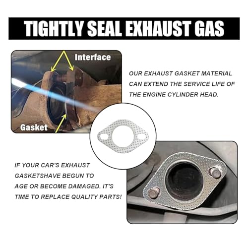 JOYCOURT 2PCS 2-Bolt 2-Inch Car Exhaust Flange Gasket, Ultra Seal Gasket