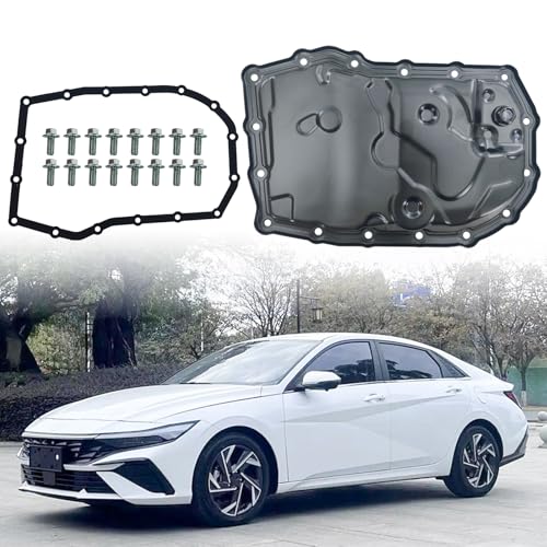 SHOWSEN 482802H000 Transmission Oil Pan with Drain Plug & Gasket Compatible with 2021-2023 Hyundai Elantra,2020-2022 Accent,2022-2023 Kona,2019-2023 Kia Forte,2020-2023 Soul,L4 1.6L,2.0L