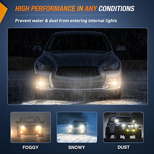 Nilight Fog Lights Assembly Compatible with 2006 2007 2008 2009 2010 2011 2012 2013 2014 Infiniti FX35 FX45 FX50 EX35 G37 G25 M35h M37 M56 QX56 Rogue Cube Nissan Murano Juke Versa