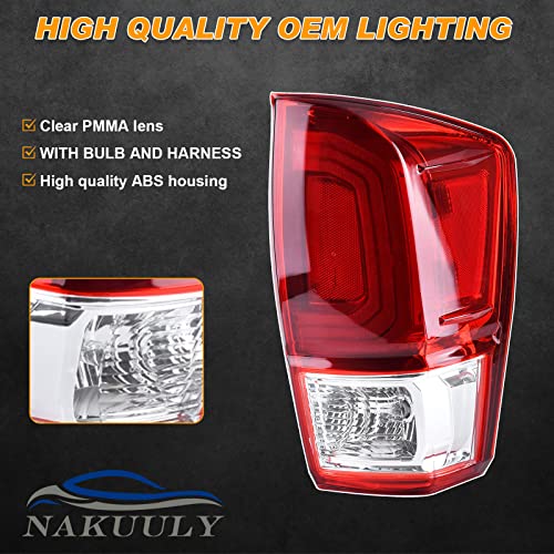 Nakuuly Tail Light Rear Lamp Compatible With 2016-2023 Toyota Tacoma Right Passenger Side Taillight Brake Signal Assembly with Bulb # ‎81550-04170