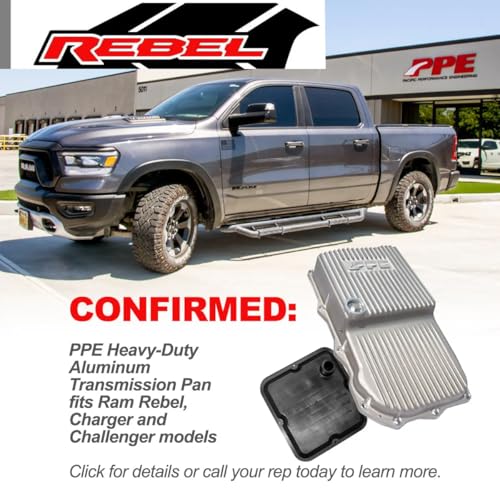 PPE- Heavy-Duty Cast Aluminum Transmission Pan (Black) 228053020 Compatible with Ram 2013-2021+ 5.7L V8 Gas, 3.0L EcoDiesel or Dodge 2015-2021+ Challenger/Charger 5.7L V8, 6.4L V8 Gas with 8HP70/8HP75