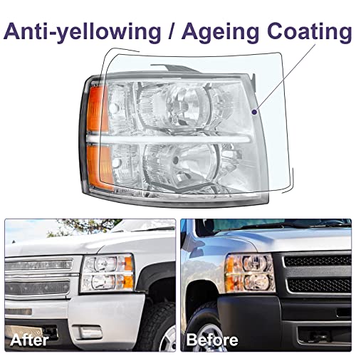 Bincmay Headlight Assembly Fit For 2007-2013 Chevy Silverado