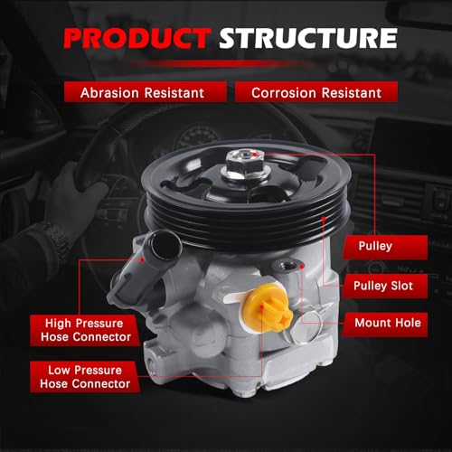 Autodevil 21-5196 Power Steering Pump Fit for 2008-2014 Impreza 2.5L, 2005-2009 Legacy 2.5L, 2005-2009 Outback 2.5L, Power Assist Pump Replace for 21-5196, 96-5196, 990-0766