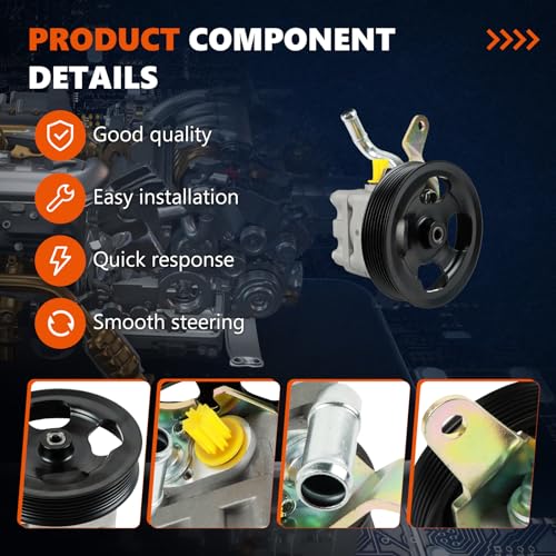 Daysyore Power Steering Pump 21-394 Fits for Infini-ti EX35 EX37 FX35 FX37 G35 G37 M35 Q40 Q50 Q60 Q70 Q70L QX50 QX70 V6 3.5L 3.7L Power Assist Pump, Replace OE 49110-1CB0A, 491101CB0B