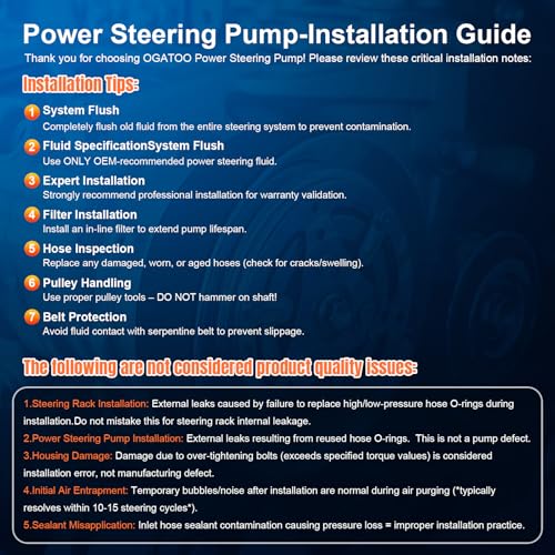 Power Steering Pump with Reservoir Fits for Ford F200, F250, F350 Super Duty, F450 Super Duty, F550 Super Duty 1990-2003, F Super Duty,Excursion Replaces 20-7238, F1TZ3A674DBRM, F2TZ3A674A