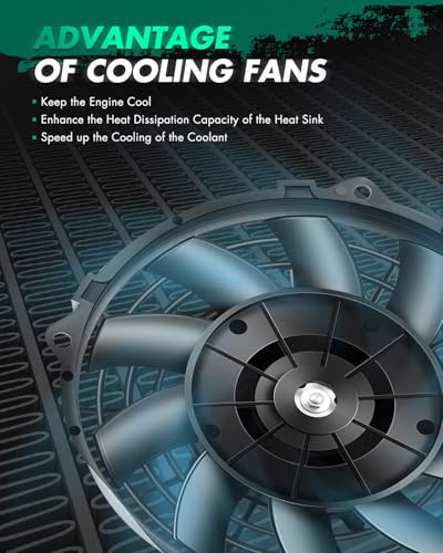 SCITOO 620-419 Dual Radiator Condenser Fan Compatible for 2002-2006 for Nissan for Altima 2.5L 2002-2006 for Nissan for Altima 3.5L 2004-2008 for Nissan for Maxima 3.5L