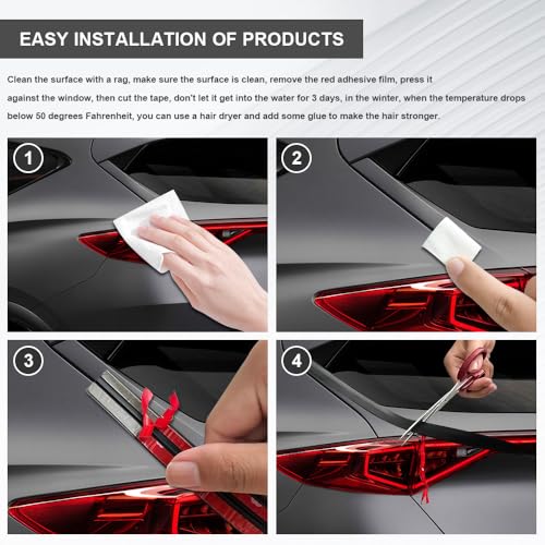 Tecledsn 2 Pieces Windshield Rubber Seal Windshield Trim Stripping, Car Weather Stripping, Waterproof Rubber Edge Trim, 22 Ft T Shape Sealing Strip Universal for Car Front Rear Windshield