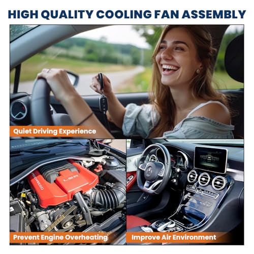 KUIPERAUTO A/C Condenser Radiator Cooling Fan Assembly CH3115132 5137714AA Compatible with 2005-2009 Chrysler 300 Compatible with 2005-2008 Dodge Magnum Compatible with 2006-2009 Charger Pickup Truck