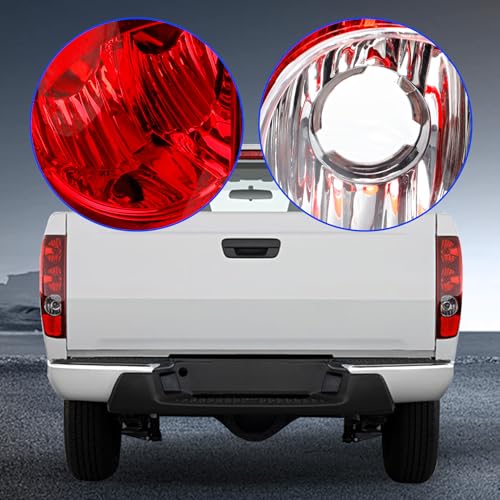 Misakomo Tail Light Assembly Compatible with 2004-2012 Chevy Colorado/GMC Canyon, Left & Right Halogen Rear Tail Lamps, Brake Taillight Housing Replaces GM2800164 GM2801164