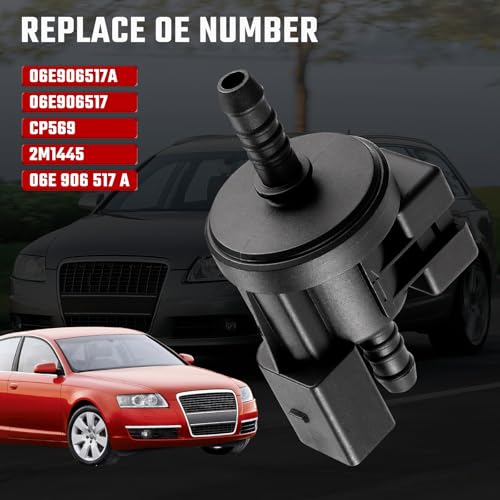 ISINFLASH 06E906517A EVAP Vapor Canister Purge Valve Solenoid Assembly Compatible With Volkswagen VW Beetle Eos Golf Sportwagen GTI Jetta Passat Rabbit Touareg Audi A4 A6 0280142431