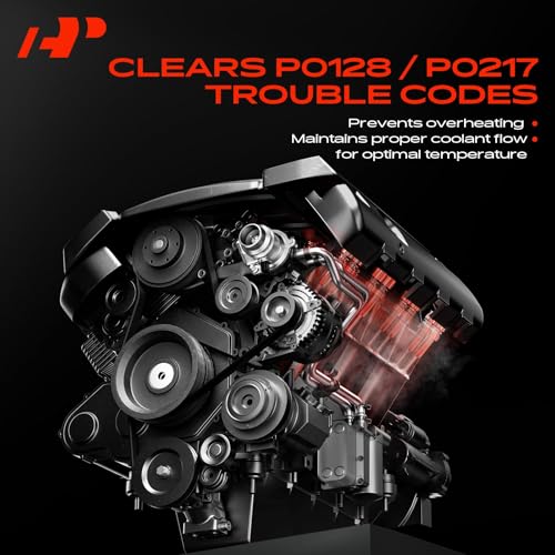 A-Premium Upgraded Aluminum Engine Coolant Thermostat Housing Assembly with Sensor & O-ring Compatible with Chevy Cruze 11-16, Sonic 12-20, Trax 13-21 & Buick Encore 13-21, 1.4L, Replace# 55565336