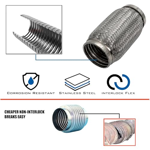 Exhaust Flex Y Pipe Replacement for Honda Odyssey 3.5L V6 EX, EX-L, LX, Touring (2005-2010) Stainless Steel Direct Fit Repair Kit with Gaskets Hardware - EXCLUSIVE EXHAUST