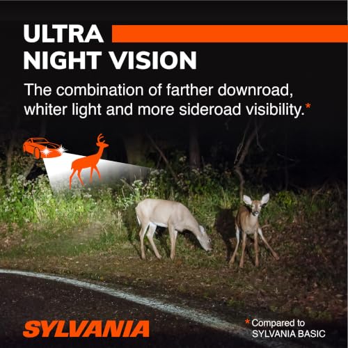 SYLVANIA - H11 SilverStar Ultra - High Performance Halogen Headlight Bulb, High Beam, Low Beam and Fog Replacement Bulb, Brightest Down Road with Whiter Light, Tri-Band Technology (Contains 2 Bulbs)