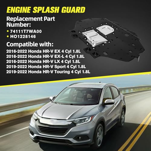 Aumtoni 74111T7WA00 Front Lower Engine Splash Guard Compatible with Honda HR-V 2016 2017 2018 2019 2020 2021 2022 1.8L,Under Car Splash Shield Lower Cover Board