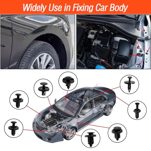 332Pcs Toyota Car Retainer Clips Auto Fasteners Assortment-18 Most Popular Sizes Auto Push Pin Rivets Set for Toyota Lexus Nissan Body Interior and Exterior Retainer Fastener Clip - 2 Years Warranty
