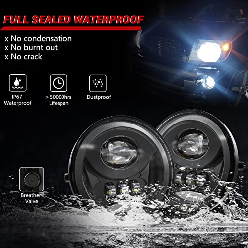 GXENOGO LED Fog Light Assembly for Tacoma 2005-2011/ Solara 2004-2006/ Sequoia 2008-2015/ Tundra 2007-2013- Pair, Black