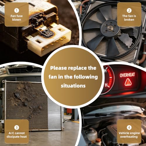 PartsFlow Radiator Cooling Fan Assembly for 2007 2008 2009 Toyota Camry Black 621-014