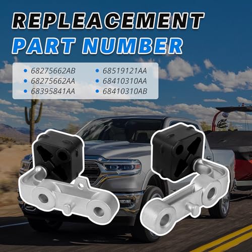 Lazenta 68275662AB Exhaust Bracket Muffler Support Rubber Isolator Hanger Assembly Rear Left & Right Compatible with 2019-2025 Ram 1500 3.0L 5.7L 6.2L, Driver Passenger Side 4PCS