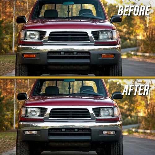 USR 95-00 Tacoma 2WD Bumper Light – Front Turn Signal Lamps (Left + Right) Pair - Compatible with 1995-1997 Toyota Tacoma 2WD/4WD & 98-00 Tacoma 2WD without Pre-Runner Truck (CLEAR LENS w/Amber Bulb)