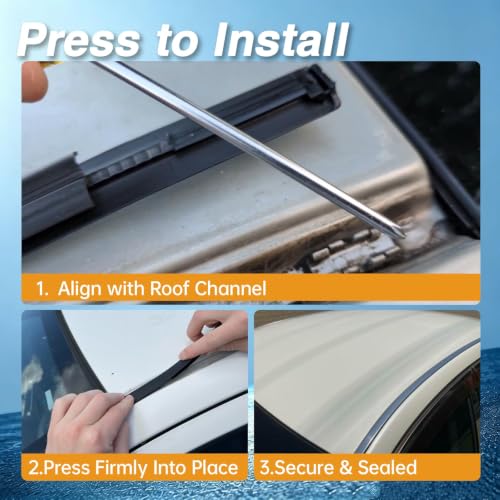 HIMARKLIF Roof Drip Molding Weatherstrip, Car Roof Seal Strip Compatible with Toyota Camry 2012-2017 Replace # 75555-06080 75555-06100 75556-06080 75556-06100 (Left & Right Side)