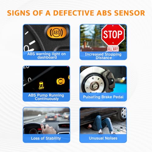 Front ABS Wheel Speed Sensor Left Right fit for Ford Escape Focus Transit Connect C-Max, Volvo XC60 SC70 C30 C70 S40 S60 S80 V50 V70 2012 2013 2014 2015 2016 2017 2018 2019, ALS2249 ALS1839 ALS557
