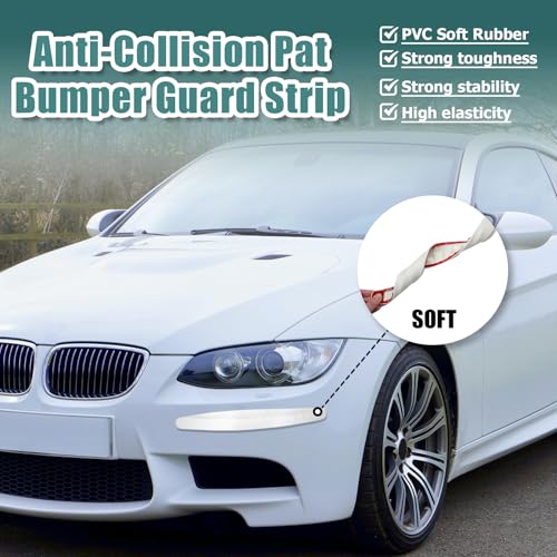 BokWin 4 Pack Universal Car Bumper Protector Rubber, White