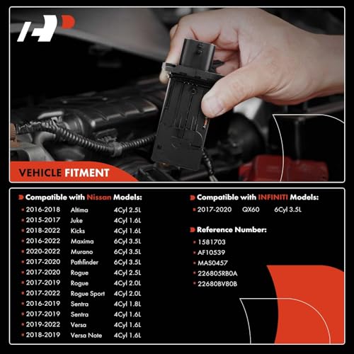 A-Premium Mass Air Flow Sensor MAF [4 Pins] Compatible with Nissan Altima 2016-2018, Sentra 2016-2019, Maxima 2016-2023, Murano 2020-2023, Pathfinder 2017-2020 & Infiniti QX60 2017-2020 & More