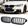 DEKEWEI F30 Grill, Double Slats Gloss Black Kidney Grille,ABS Plastic,2pcs