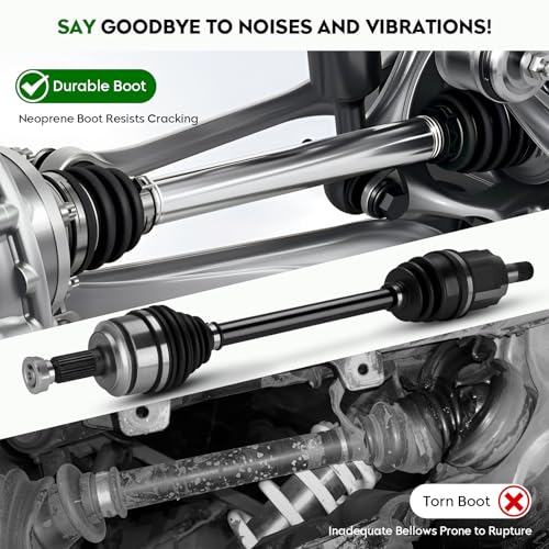 Pair (2) Front CV Axle Shaft Assembly (Automatic CVT Transmission Only) Fit for Honda Civic (ONLY for FWD) 2.0L L4 2016 2017 2018 2019 2020 2021, Left Driver and Right Passenger Side