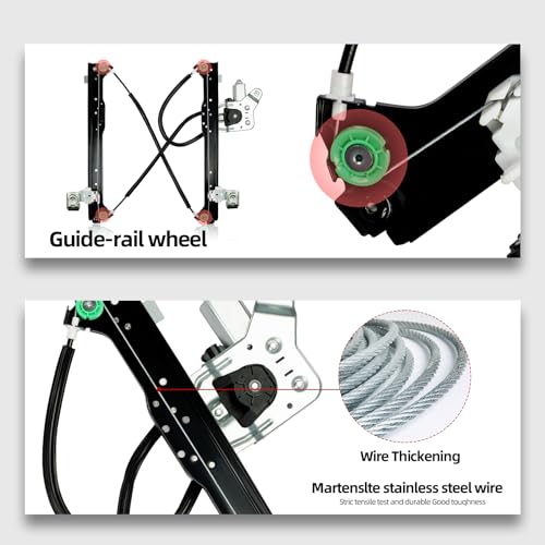 OVANOH Rear Left Driver Side Power Window Regulator Assembly W/Motor Compatible for Silverado Suburban Avalanche 1500 2500 3500 00-06 Cadillac Escalade 02-06 GMC Yukon XL Sierra 741-578