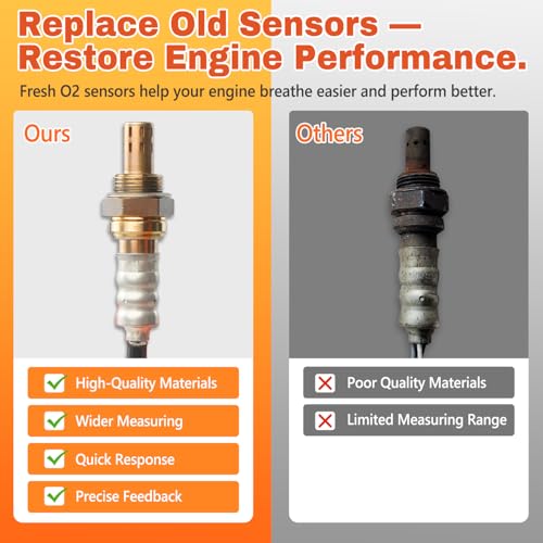 4PCS 15717 Oxygen Sensor Upstream Downstream O2 Sensor Compatible with Ford F150 F250 F350 Ranger Escape Explorer Mustang Foucs Expedition Mazda Lincoln Jaguar Mercury Aston Martin Replace 15716 15718