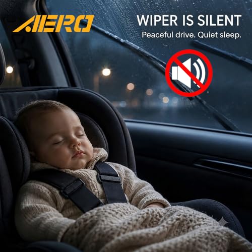 AERO Voyager 22" + 22" Windshield Wipers, Premium All-Season Automotive Replacement Wiper Blades with Extra Rubber Refills + 1-Year Warranty (Pack of 2)