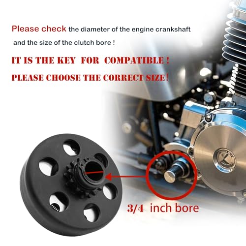 GYMMEDS Go Kart Clutch 3/4" Bore 12 Tooth with #35 Chain, Centrifugal Clutch for Predator 212, Honda GC GX Engines and Most 2-6.5HP Small Engines performance Parts for MiniBike, Go Kart, Lawnmower.