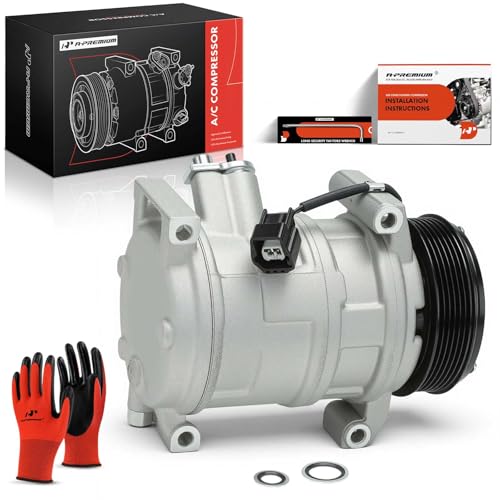 A-Premium A/C Compressor with Clutch Compatible with Chevrolet Traverse 2009-2012, GMC Acadia 2007-2012, Buick Enclave 2008-2012, Saturn Outlook 2007-2010
