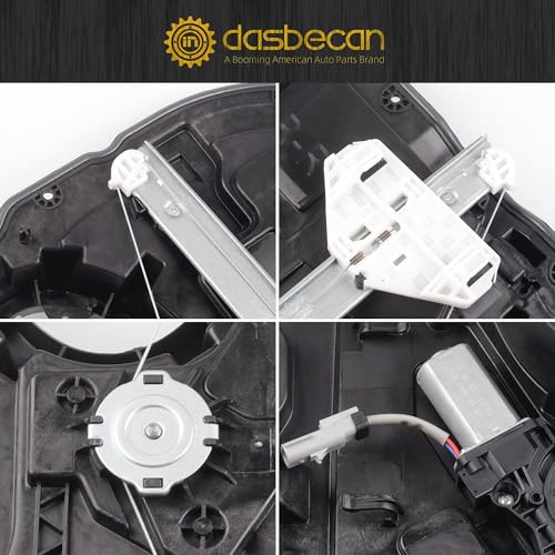 Dasbecan Rear Left Power Window Regulator with Motor Assembly Compatible with Dodge Ram 1500 Pickup 2009-2020 Rear Driver Side Door Regulator Replaces# 68045171AA 68045171AB 68045171AC