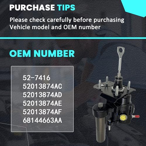 Hydraulic Power Brake Booster 52-7416 Compatible with Ram 2500 3500 4500 5500 2011-2018 6.7L L6 5.7L V8 6.4L V8 52013874AC 68144663AA