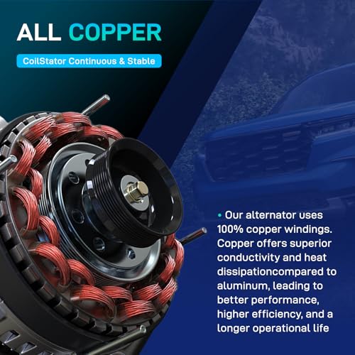 Dodge Alternator Replacement New Fit for 11-20 Grand Caravan Journey, 11-14 Avenger, V6 3.6 L, for 11-16 Town & Country Chrysler 200 11-14, 12-15 Ram C V, 11-14 Volkswagen VW Routan, 11570N
